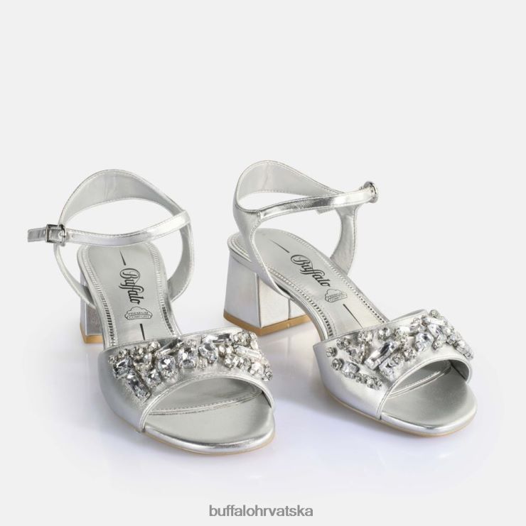 srebro Buffalo veganske sandale na petu lilly ice |sandale TDD6T503